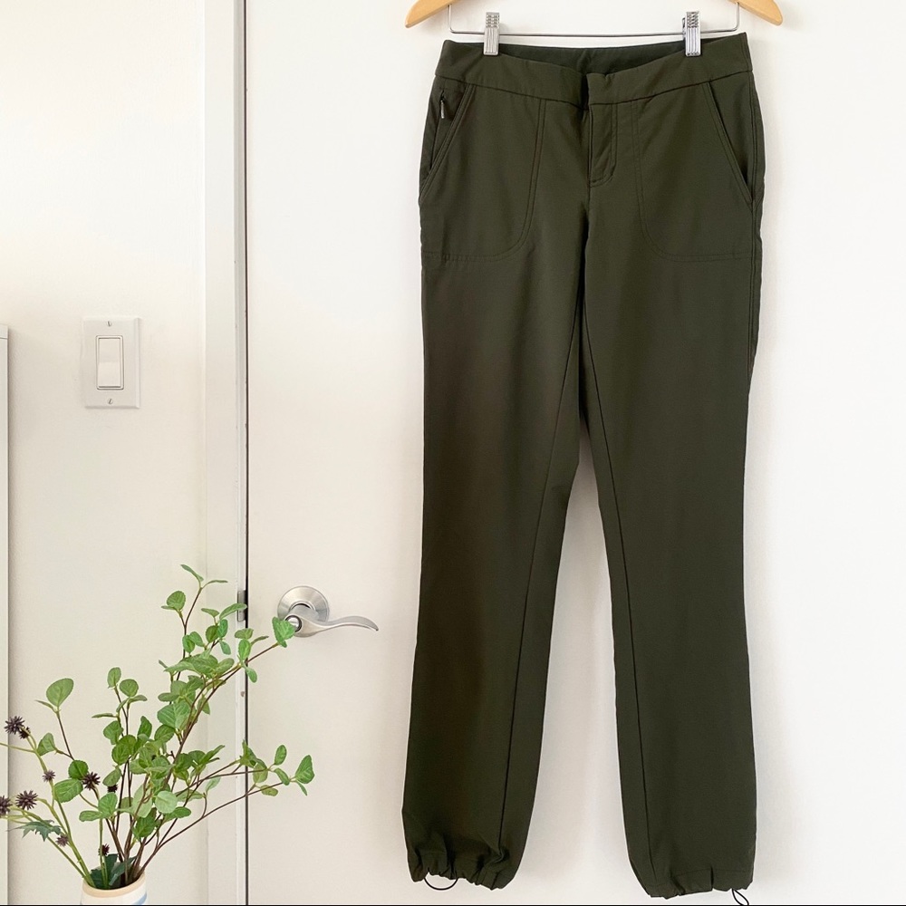 ATHLETA Wander Trek Tech Hiking Pants Olive Green SZ 4
